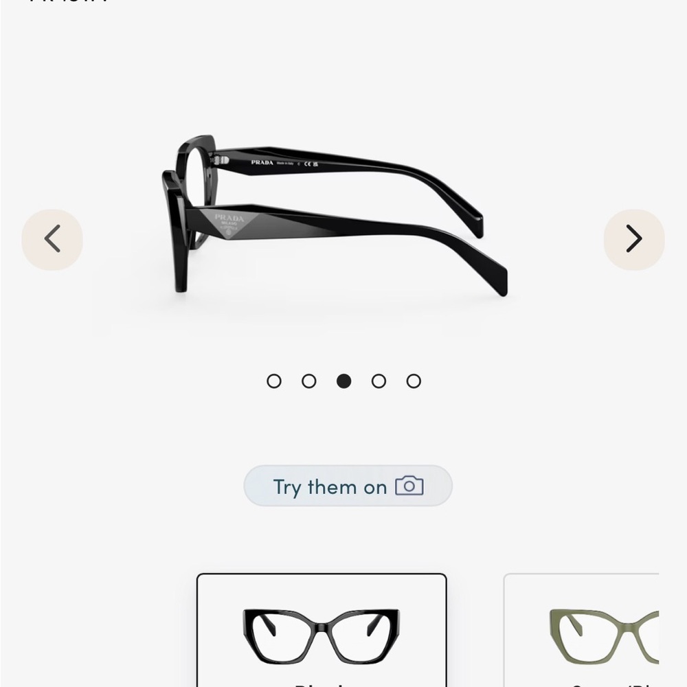 Prada Black Oversized Cat-Eye Glasses - Picture 3 of 9